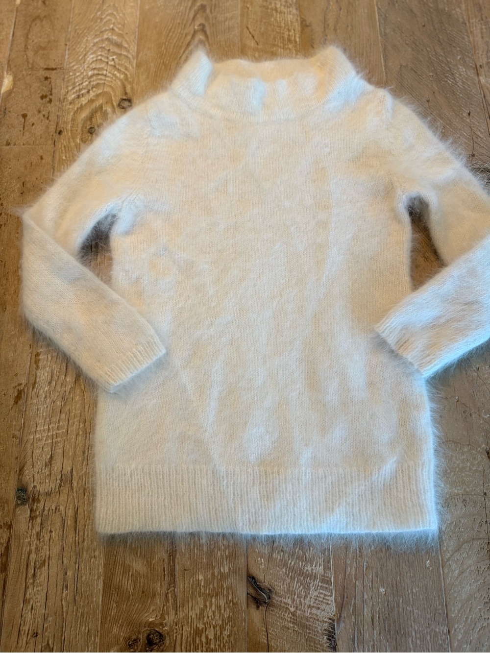 Moth Anthropologie Fizzy Soft Ivory Mock Neck Women's Sweater XS